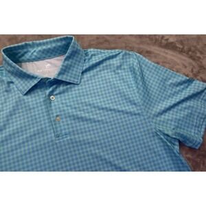 Southern Tide Blue Checked Polo Shirt Men's Size XL